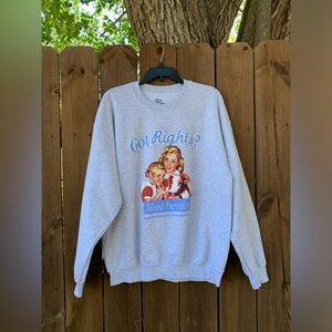 NWOT "Got rights?" Gray sweatshirt size Large.